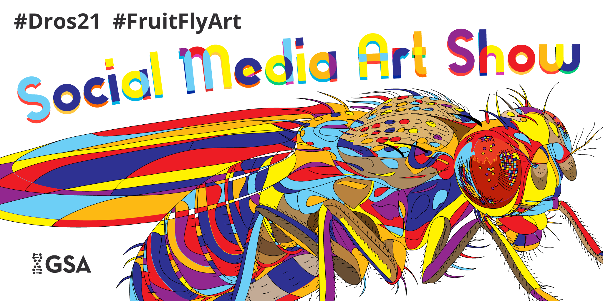 Colorful psychedelic art Drosophila