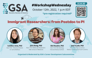 Immigrant Researchers: From Postdoc to PI #WorkshopWednesday flyer. 