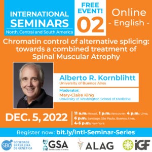 Bright orange background with bright blue and white for text. Details of the seminar are listed.